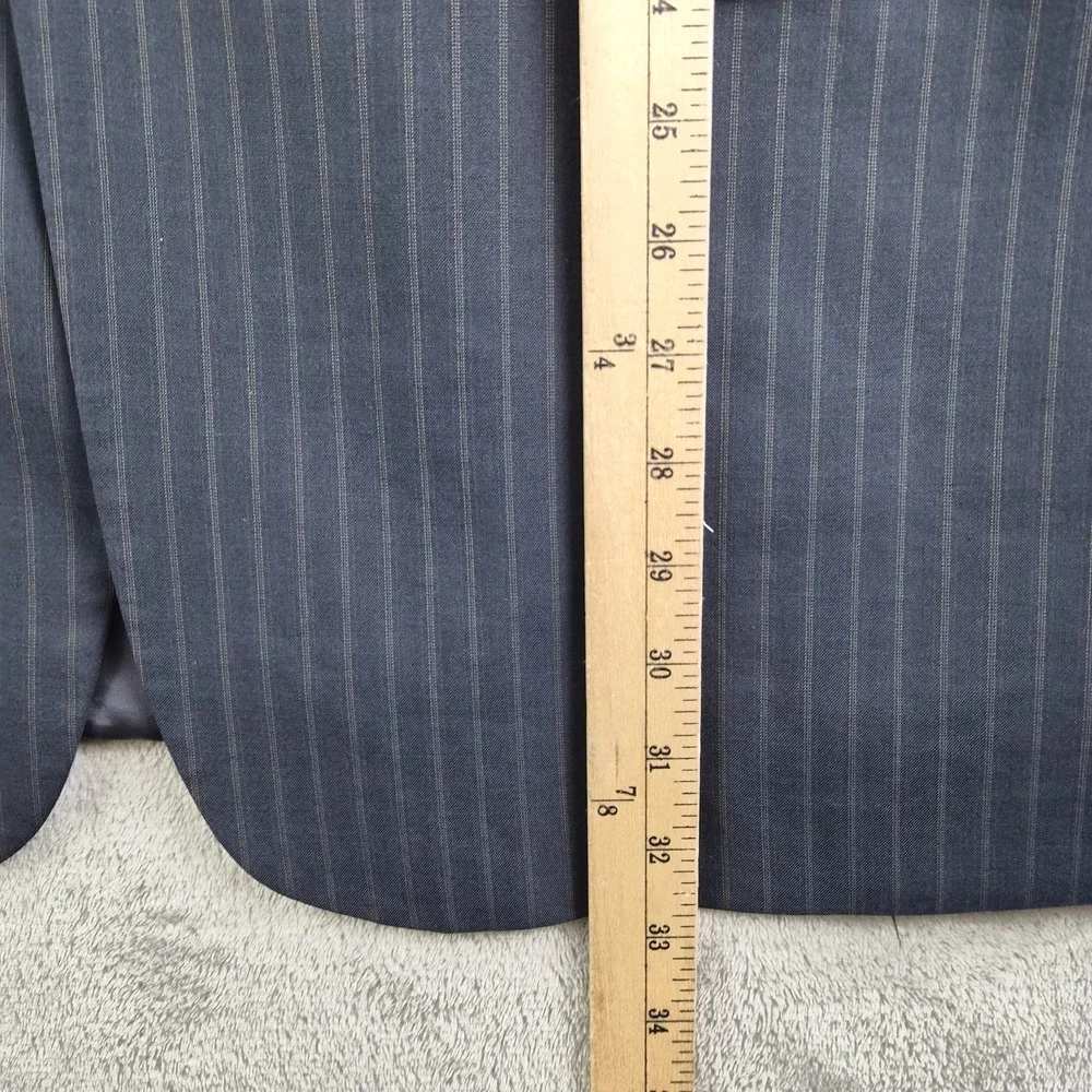 Kenneth Cole Blazer Jacket Mens Black Pinstripe 3 Buttons Sport Coat Made In USA